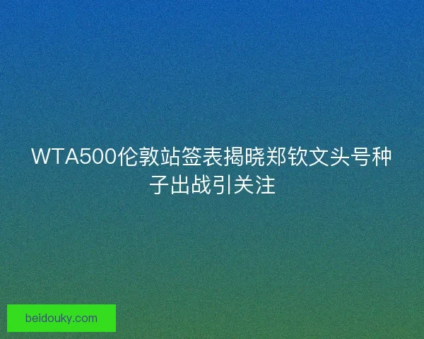 WTA500伦敦站签表揭晓郑钦文头号种子出战引关注 WTA500伦敦站签表揭晓郑钦文头号种子出战引关注
